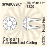スワロフスキー Rose Pin (53303), ステンレススチールケーシング, SS20ストーン付き - カラーエフェクト