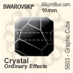 スワロフスキー Graphic Cube ビーズ (5603) 8mm - カラー（コーティングなし）