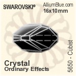 スワロフスキー Cubist ビーズ (5650) 20x13.5mm - カラー（コーティングなし）