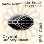 スワロフスキー Cubist ビーズ (5650) 16x10mm - カラー（コーティングなし）