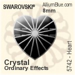 スワロフスキー Heart ビーズ (5742) 8mm - クリスタル エフェクト