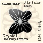 スワロフスキー Butterfly ビーズ (5754) 8mm - クリスタル