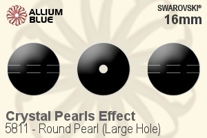スワロフスキー ラウンド パール (Large Hole) (5811) 16mm - クリスタルパールエフェクト