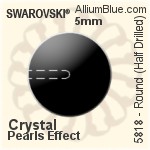スワロフスキー ラウンド (Half Drilled) (5818) 6mm - クリスタルパールエフェクト