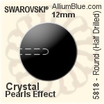 スワロフスキー ラウンド (Half Drilled) (5818) 5mm - クリスタルパールエフェクト