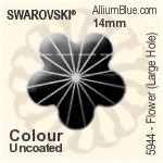 スワロフスキー Flower (Large Hole) ビーズ (5944) 14mm - クリスタル