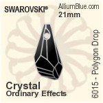 スワロフスキー Polygon Drop ペンダント (6015) 21mm - クリスタル