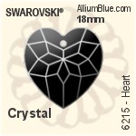 スワロフスキー Heart ペンダント (6215) 18mm - クリスタル