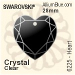 スワロフスキー Heart ペンダント (6225) 18mm - クリスタル