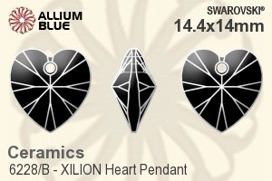 スワロフスキー XILION Heart ペンダント Ceramic (6228/B) 14.4x14mm - Ceramics