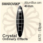 スワロフスキー Ellipse ペンダント (6470) 48mm - カラー（コーティングなし）