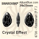 スワロフスキー Radiolarian (Partly Frosted) ペンダント (6730) 34x22mm - クリスタル エフェクト PROLAY