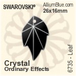 スワロフスキー Leaf ペンダント (6735) 26x16mm - クリスタル