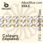 Preciosa Round Maxima Cupchain (7413 3001), Plated, With Stones in PP18 - Clear Crystal