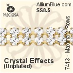 Preciosa Round Maxima 2-Rows Cupchain (7413 7172), Unplated Raw Brass, With Stones in PP18 - Clear Crystal