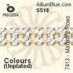 Preciosa Round Maxima 2-Rows Cupchain (7413 7176), Unplated Raw Brass, With Stones in SS18 - Colours