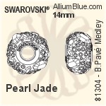 スワロフスキー BeCharmed Pavé Medley (81304) 15mm - CE Grey / Black Diamond / Jet Hematite / Crystal Silver Shade / Greige