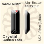 スワロフスキー STRASS Square Stone (2-Hole Partly Frosted) (8126/G) 22mm - クリスタル