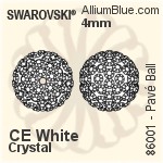 スワロフスキー Pavé Ball (86001) 4mm - CE パール Silk / クリスタル 金en Shadow