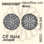 スワロフスキー Pavé Ball (86001) 4mm - CE Silver / 黒 Diamond