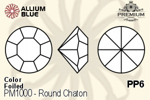 PREMIUM CRYSTAL Round Chaton PP6 Black Diamond F