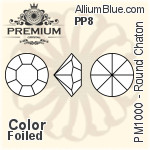 プレミアム ラウンド チャトン (PM1000) PP8 - カラー 裏面フォイル