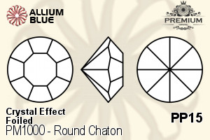 PREMIUM CRYSTAL Round Chaton PP15 Crystal Aurore Boreale F