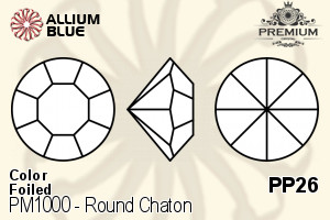 PREMIUM CRYSTAL Round Chaton PP26 Black Diamond F