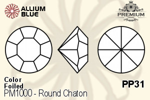 PREMIUM CRYSTAL Round Chaton PP31 Aqua F