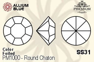 PREMIUM CRYSTAL Round Chaton SS31 Light Siam F