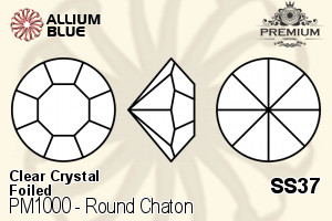 PREMIUM CRYSTAL Round Chaton SS37 Crystal F
