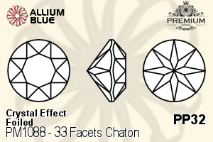 PREMIUM CRYSTAL 33 Facets Chaton PP32 Crystal Moonlight F