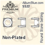 PREMIUM Round Stone Setting (PM1100/S), With 1 Loop, SS22 (4.9 - 5.1mm), Unplated Brass