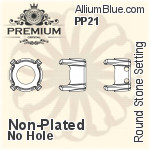 PREMIUM Round Stone Setting (PM1100/S), No Hole, PP21 (2.7 - 2.8mm), Unplated Brass