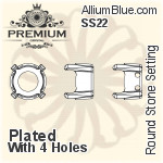 PREMIUM Round Stone Setting (PM1100/S), With Sew-on Holes, SS22 (4.9 - 5.1mm), Plated Brass