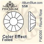 プレミアム ラウンド Rose Flat Back (PM2000) SS30 - カラー Effect 裏面フォイル