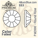 プレミアム ラウンド Rose Flat Back (PM2000) SS6 - カラー 裏面フォイル