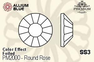 PREMIUM CRYSTAL Round Rose Flat Back SS3 Amethyst AB F