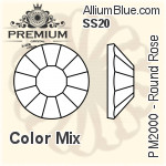 プレミアム ラウンド Rose Flat Back (PM2000) SS6 - カラー Mix