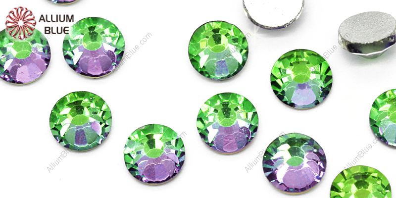 PREMIUM CRYSTAL Round Rose Flat Back SS3 Crystal Iridescent Emerald F