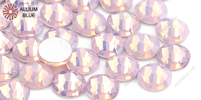 PREMIUM CRYSTAL Round Rose Flat Back SS8 Rose Water Opal F