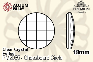 PREMIUM CRYSTAL Chessboard Circle Flat Back 18mm Crystal F