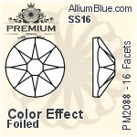 プレミアム 16 Facets ラウンド Flat Back (PM2088) SS16 - カラー Effect 裏面フォイル