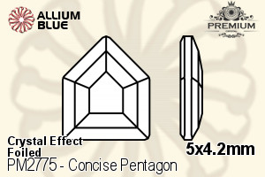 PREMIUM CRYSTAL Concise Pentagon Flat Back 5x4.2mm Crystal Aurore Boreale F