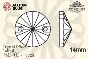 PREMIUM CRYSTAL Rivoli Sew-on Stone 14mm Crystal Rose Gold F