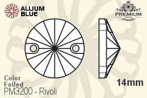 PREMIUM CRYSTAL Rivoli Sew-on Stone 14mm Light Smoked Topaz F