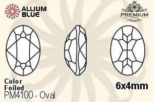 PREMIUM CRYSTAL Oval Fancy Stone 6x4mm Aqua F