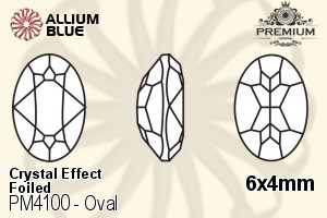 PREMIUM CRYSTAL Oval Fancy Stone 6x4mm Crystal Aurore Boreale F