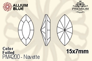 PREMIUM CRYSTAL Navette Fancy Stone 15x7mm Black Diamond F