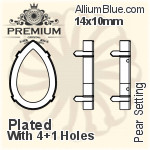 PREMIUM Round Stone Setting (PM1100/S), With Sew-on Holes, PP32 (4.0 - 4.1mm), Plated Brass